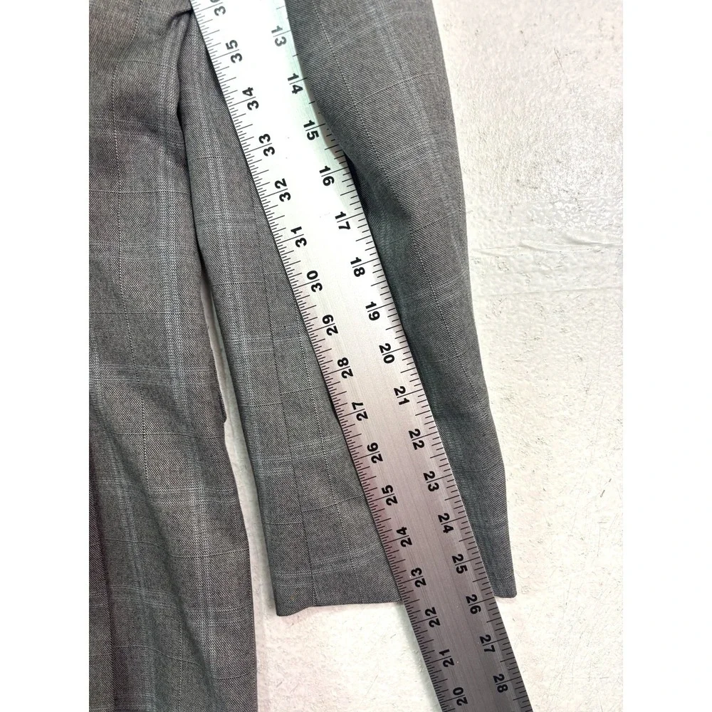 Calvin Klein 44R Gray‎ Plaid All Season Blazer Jacket Sport Suit Coat Slim Fit